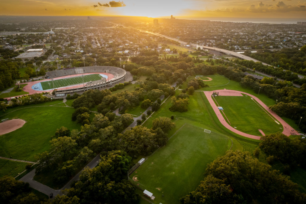 Aerial View of City Park's Sports Fields
