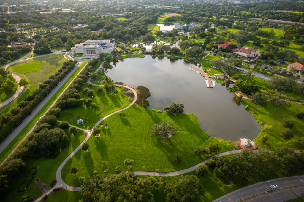 Aerial View of Big Lake in New Orleans City Park