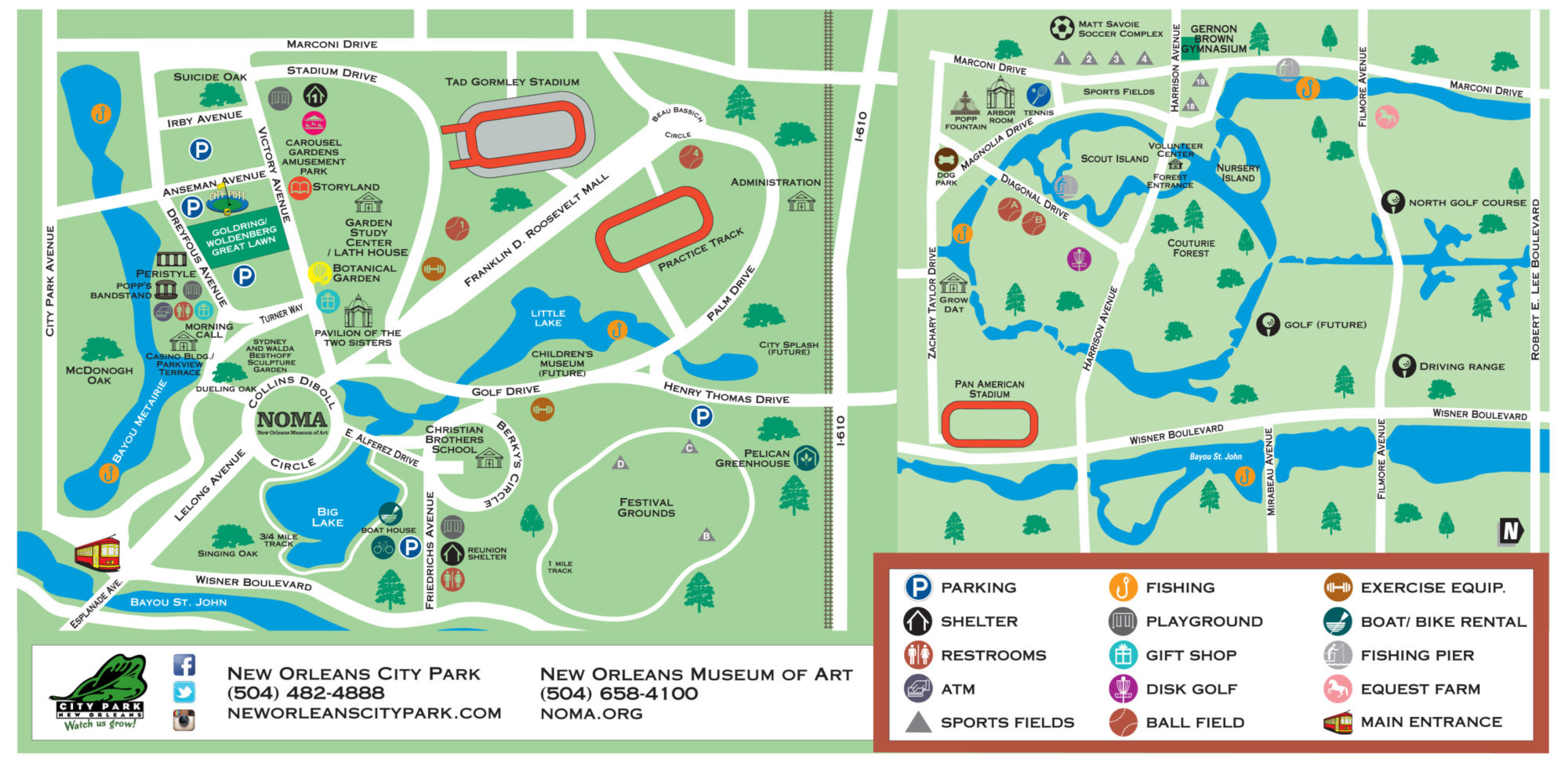 Map New Orleans City Park